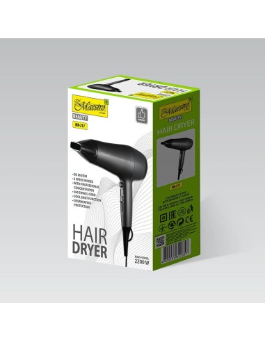 Hairdryer Feel Maestro MR-217 Black Graphite 2200 W