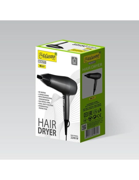Hairdryer Feel Maestro MR-217 Black Graphite 2200 W