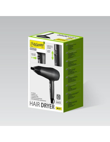 Hairdryer Feel Maestro MR-217 Black Graphite 2200 W