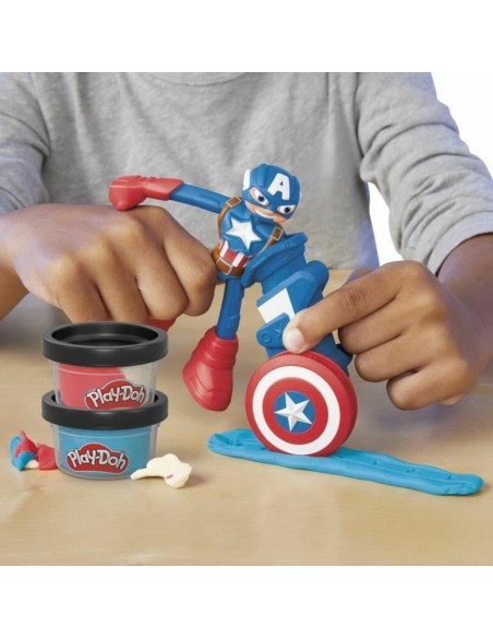 Modelling Clay Game Play-Doh Capitán América Set Stamper Shield Multicolour