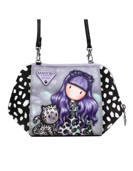 Shoulder Bag Gorjuss Smitten kitten Black White (26 x 15,5 x 9,5 cm)