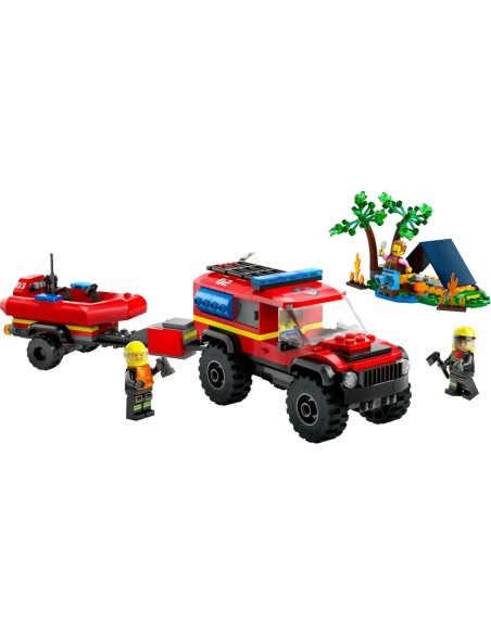 Playset Lego 60412 4x4 Fire Engine with Rescue Boat