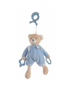 Rattle Cuddly Toy Activity Blue Bear Clip Velvet 26 cm