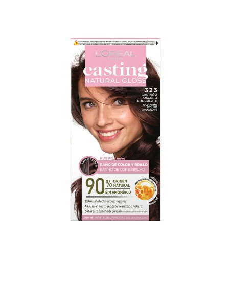 Semi-permanent Colourant L'Oreal Make Up Casting Natural Gloss Ammonia-free Nº 323-castaño oscuro chocolate (180 ml)