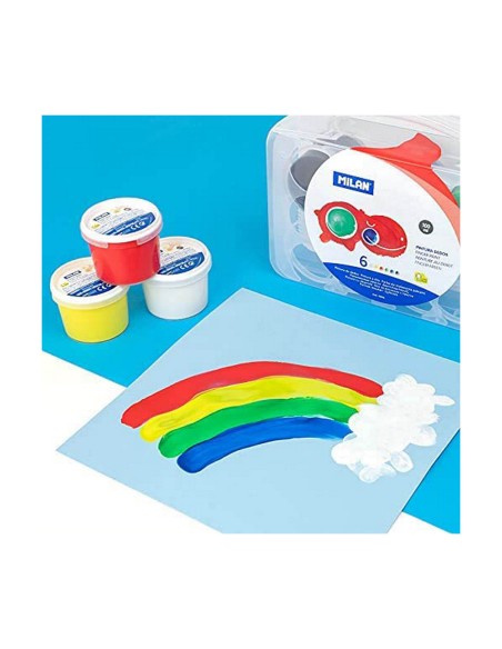 Modelling Clay Game Milan Soft dough 913510B Yellow Blue Multicolour 85 g Vegetable (10 Units)