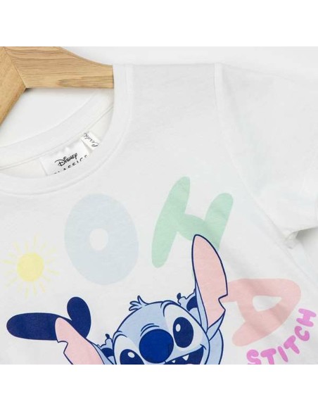 Child's Short Sleeve T-Shirt Stitch White