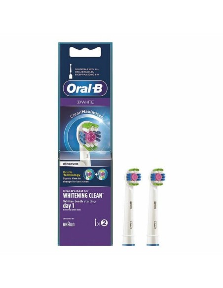 Replacement Head 3D White Whitening Clean Oral-B D White Whitening Clean (2 pcs) 2 Units