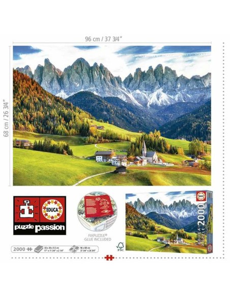Puzzle Educa Autumn in the Dolomites 2000 Pieces