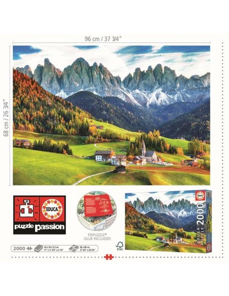 Puzzle Educa Autumn in the Dolomites 2000 Pieces