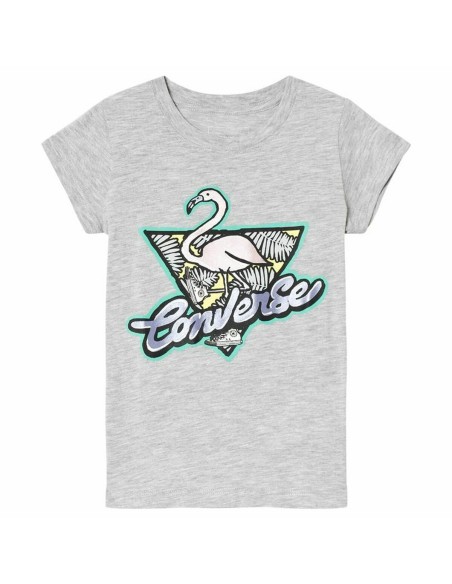 Child's Short Sleeve T-Shirt Converse Flamingo Light grey