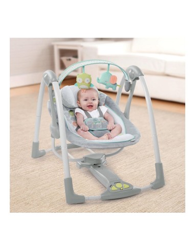 Rocking Chair Ingenuity Compact Swing - Hugs & Hoots White Grey