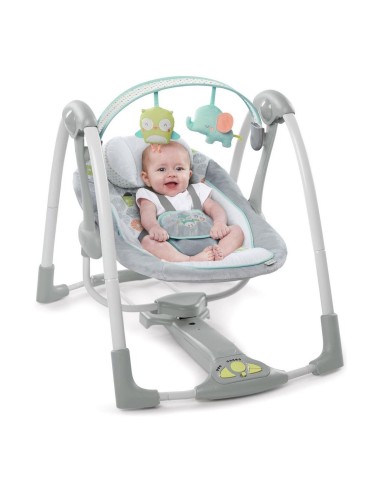 Rocking Chair Ingenuity Compact Swing - Hugs & Hoots White Grey
