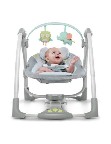 Rocking Chair Ingenuity Compact Swing - Hugs & Hoots White Grey
