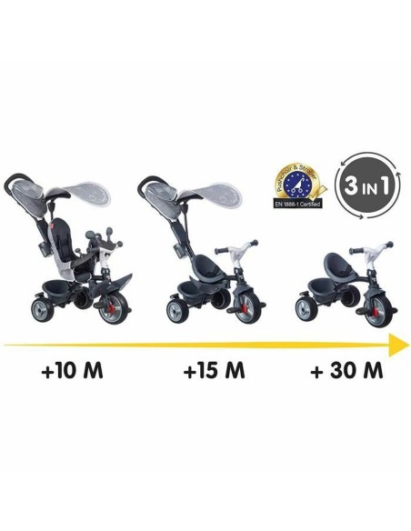 Tricycle Smoby Baby Driver Plus Grey