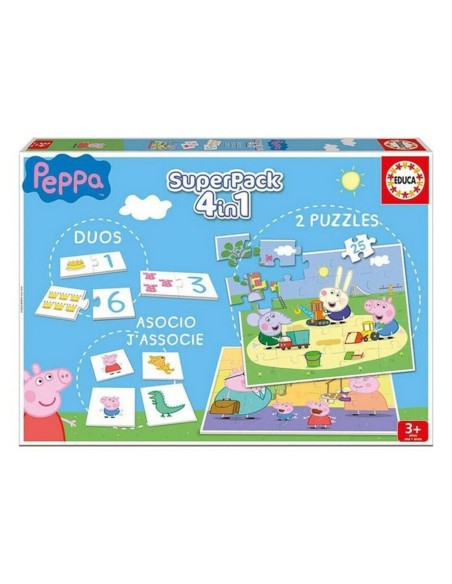 Educational Game Peppa Pig SuperPack 4 in 1 Educa Multicolour (Spanish)