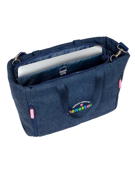 Bag Benetton Denim Blue 40 x 31 x 17 cm