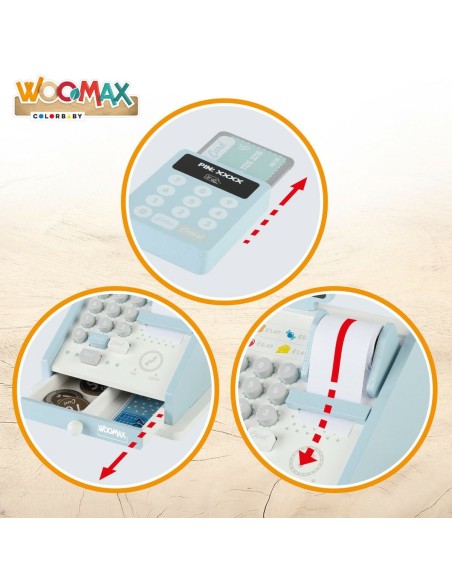 Toy Cash Register Woomax 18 Pieces 4 Units 18 x 15 x 18 cm