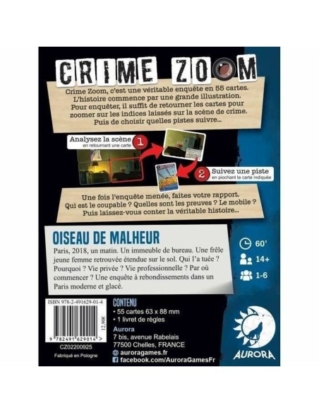 Board game Asmodee Crime Zoom : Oiseau de Malheur (FR)