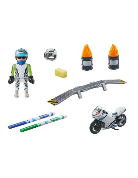 Playset Playmobil Color Motorbike 18 Pieces