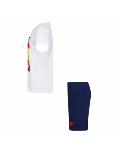 Children's Sports Outfit Nike Nsw Add Ft Short  Blue White Multicolour 2 Pieces