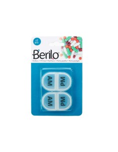 Pillbox with Compartments Berilo HW0929-2 Transparent Plastic 11,5 x 18 x 2,2 cm Set (12 Units) 2