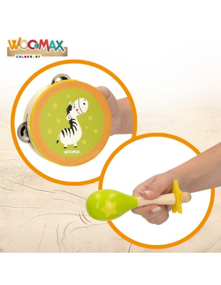 Set of toy musical instruments Woomax Wood 14,5 x 4,5 x 14,5 cm (4 Units)