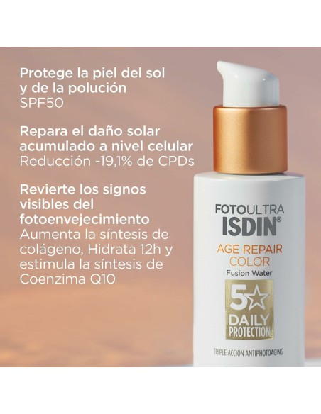Sun Protection with Colour Isdin Fusion Water Magic Repair Spf 50 50 ml