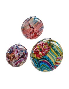 Pocket Mirror Crystal Plastic 8 x 2,4 x 8 cm (12 Units) 2
