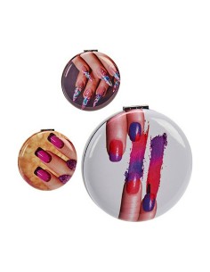 Pocket Mirror Crystal Plastic 8 x 2,4 x 8 cm (12 Units) 2