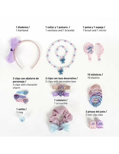 Hair accessories Stitch Pink 24 Pieces