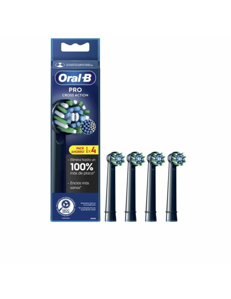 Replacement Head Oral-B CROSS ACTION Black 4 Units