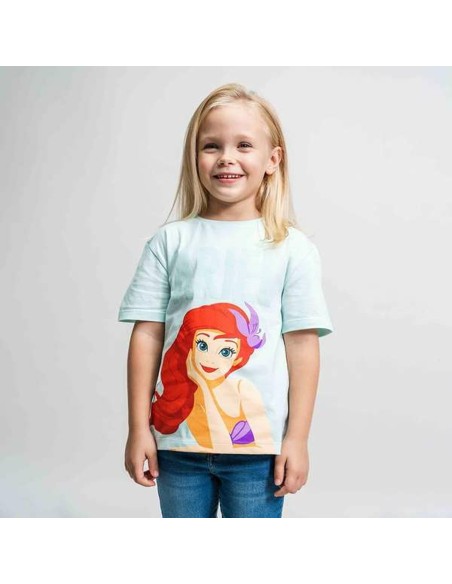 Child's Short Sleeve T-Shirt Disney Princess Light Green 3 Years