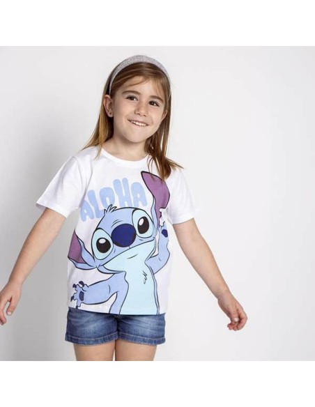 Child's Short Sleeve T-Shirt Stitch White 5 Years