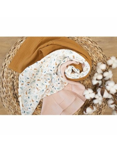 Muslin Domiva Old pink Pink 100 x 100 cm