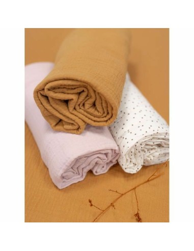 Muslin Domiva Polka dots White 100 x 100 cm