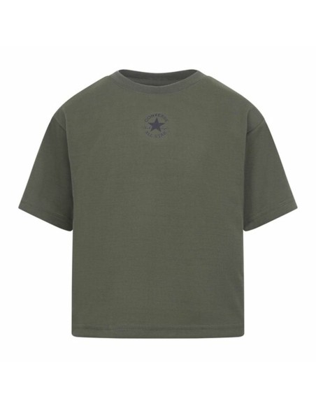 Child's Short Sleeve T-Shirt Converse Chuck Patch Boxy Olive