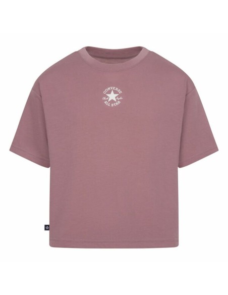 Child's Short Sleeve T-Shirt Converse Chuck Patch Boxy Salmon
