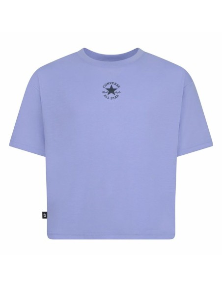 Child's Short Sleeve T-Shirt Converse Chuck Patch Boxy Violet