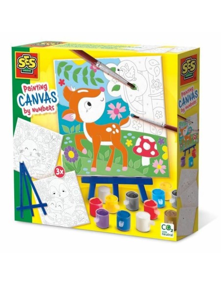 Drawing Set SES Creative Painting by number on canvas (3 Pieces)