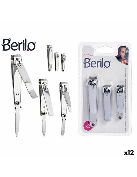 Nail clipper Berilo 1703239 Silver Metal (12 Units)