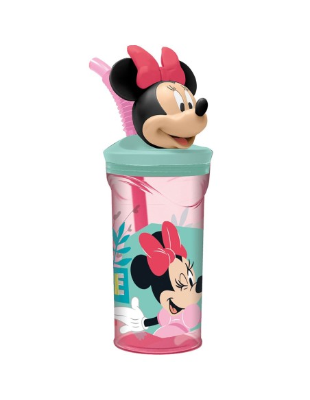 Cup with Straw Minnie Mouse CZ11337 3D Pink