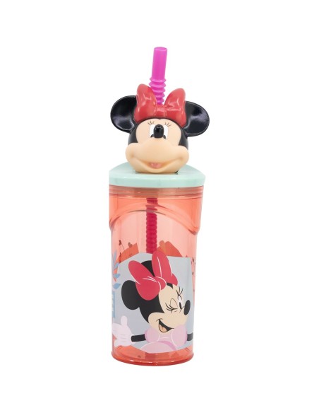 Cup with Straw Minnie Mouse CZ11337 3D Pink