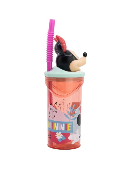 Cup with Straw Minnie Mouse CZ11337 3D Pink