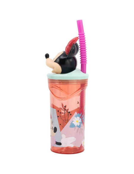 Cup with Straw Minnie Mouse CZ11337 3D Pink