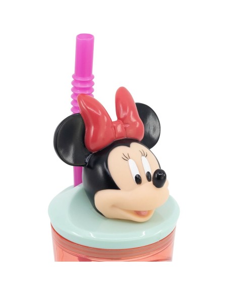 Cup with Straw Minnie Mouse CZ11337 3D Pink