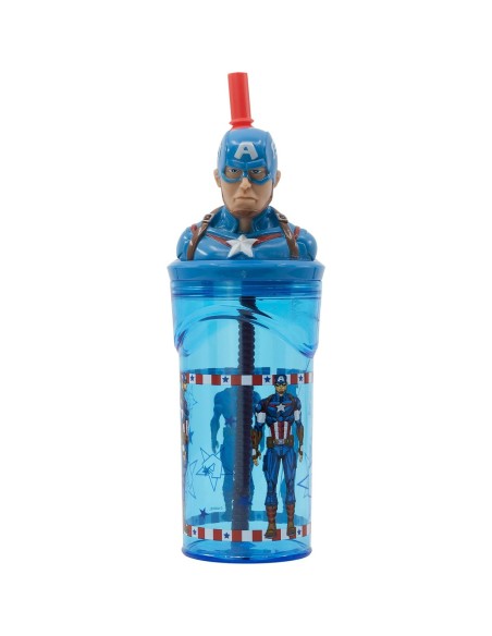 Cup with Straw Capitán América CZ11331 3D