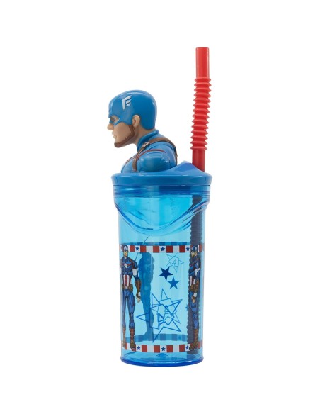 Cup with Straw Capitán América CZ11331 3D