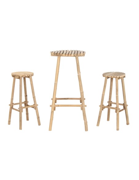 Table set with 2 chairs Home ESPRIT Bamboo 50 x 50 x 105 cm