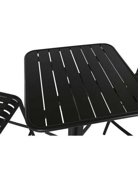 Table set with 2 chairs Home ESPRIT Black Metal polypropylene 60 x 60 x 102 cm