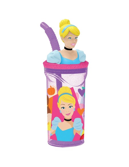Cup with Straw Disney Princess CZ11334 3D Pink
